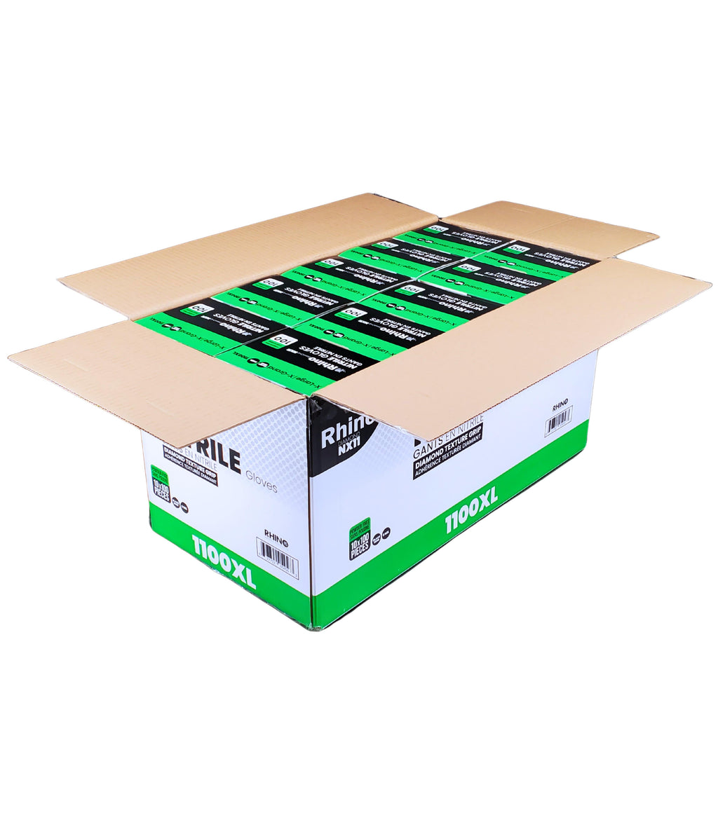 Extra Large Heavy-Duty Nitrile Gloves – 100-Pack – 6 Mil – Diamond Grip – Black – Latex-Free – B2B Bulk Supply – Fast Shipping Canada