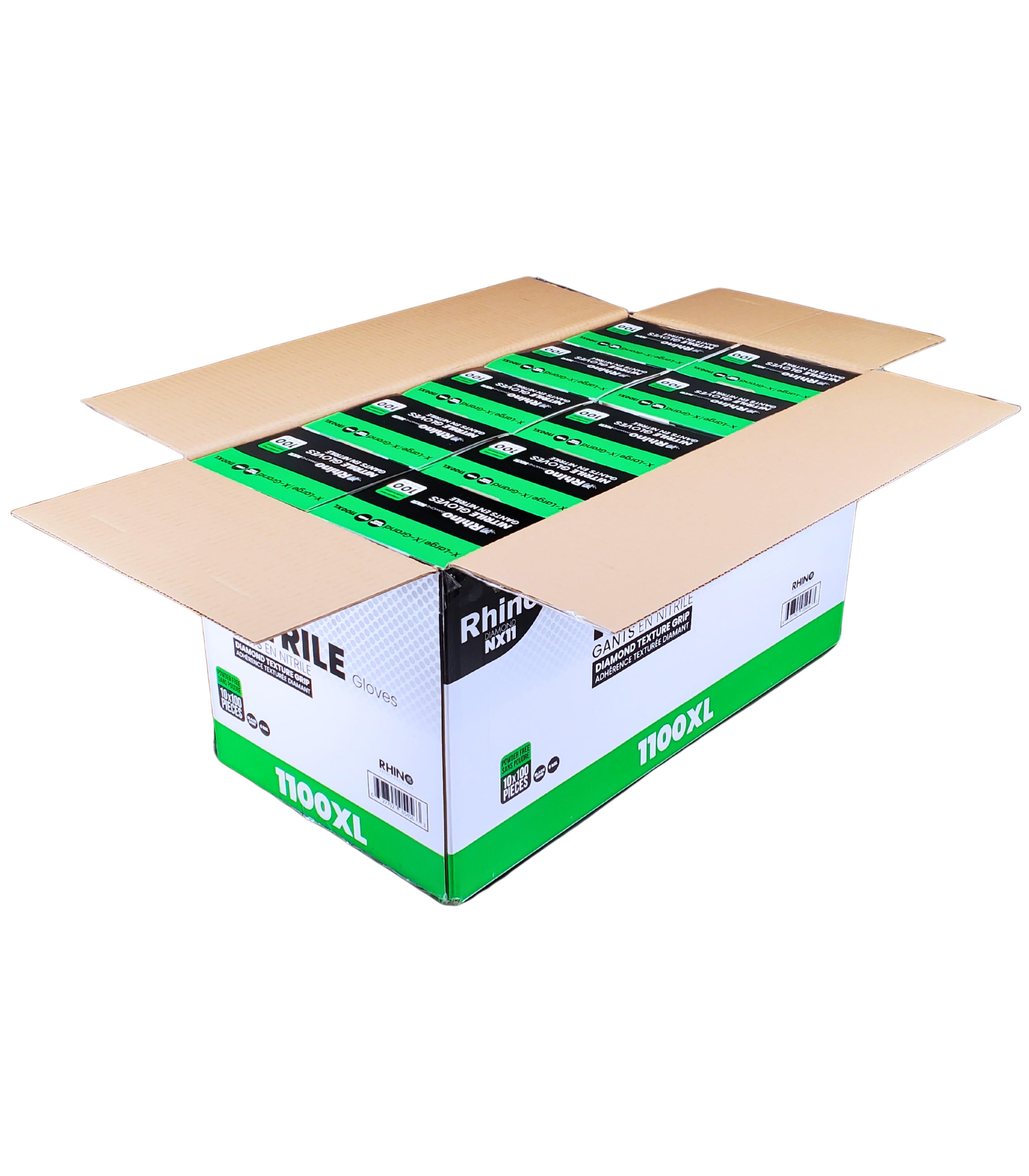 Extra Large Heavy-Duty Nitrile Gloves – 100-Pack – 6 Mil – Diamond Grip – Black – Latex-Free – B2B Bulk Supply – Fast Shipping Canada