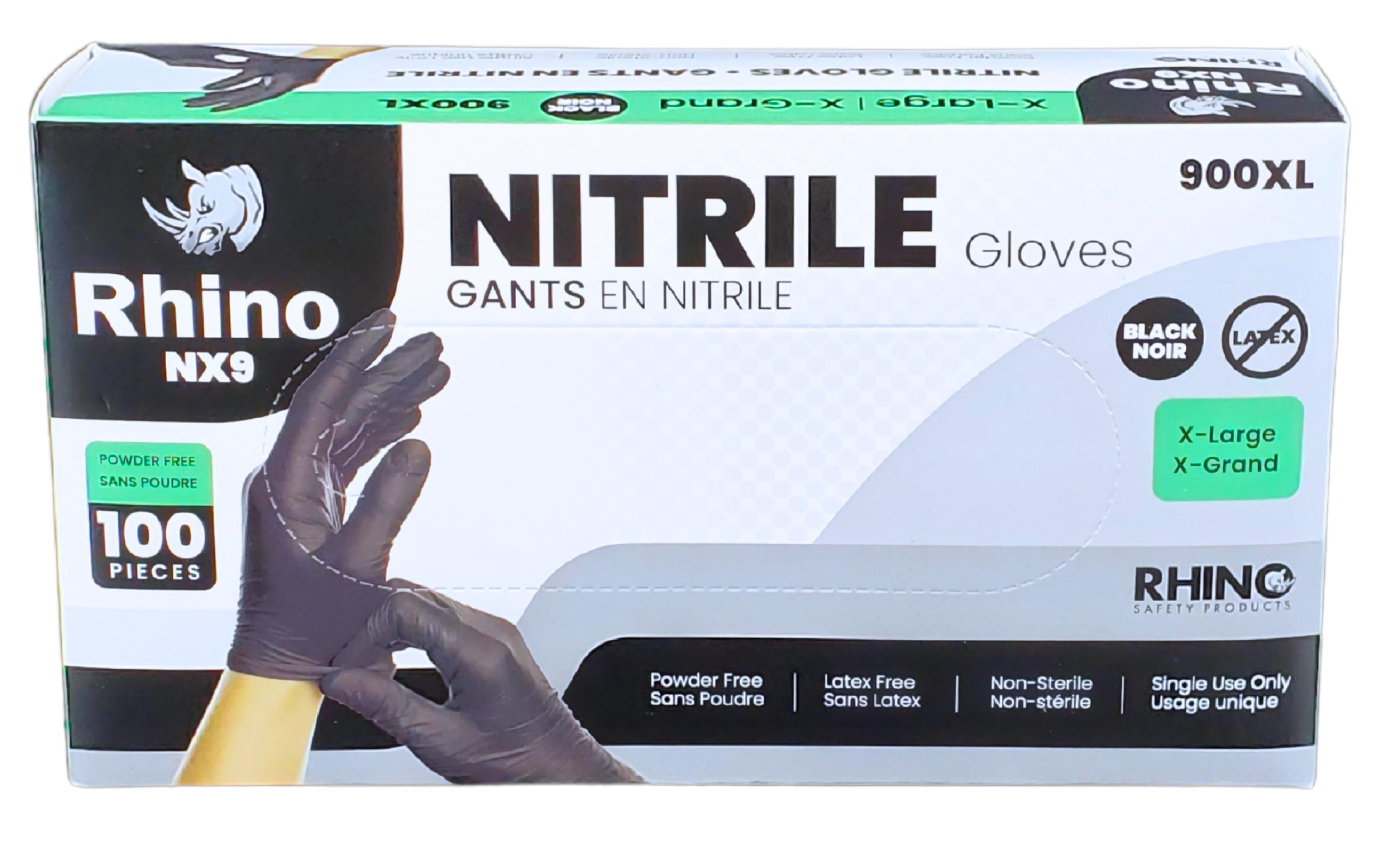Extra Large Powder-Free Nitrile Gloves – 100-Pack – Black – Latex-Free – B2B Bulk Supply – Fast Shipping Canada