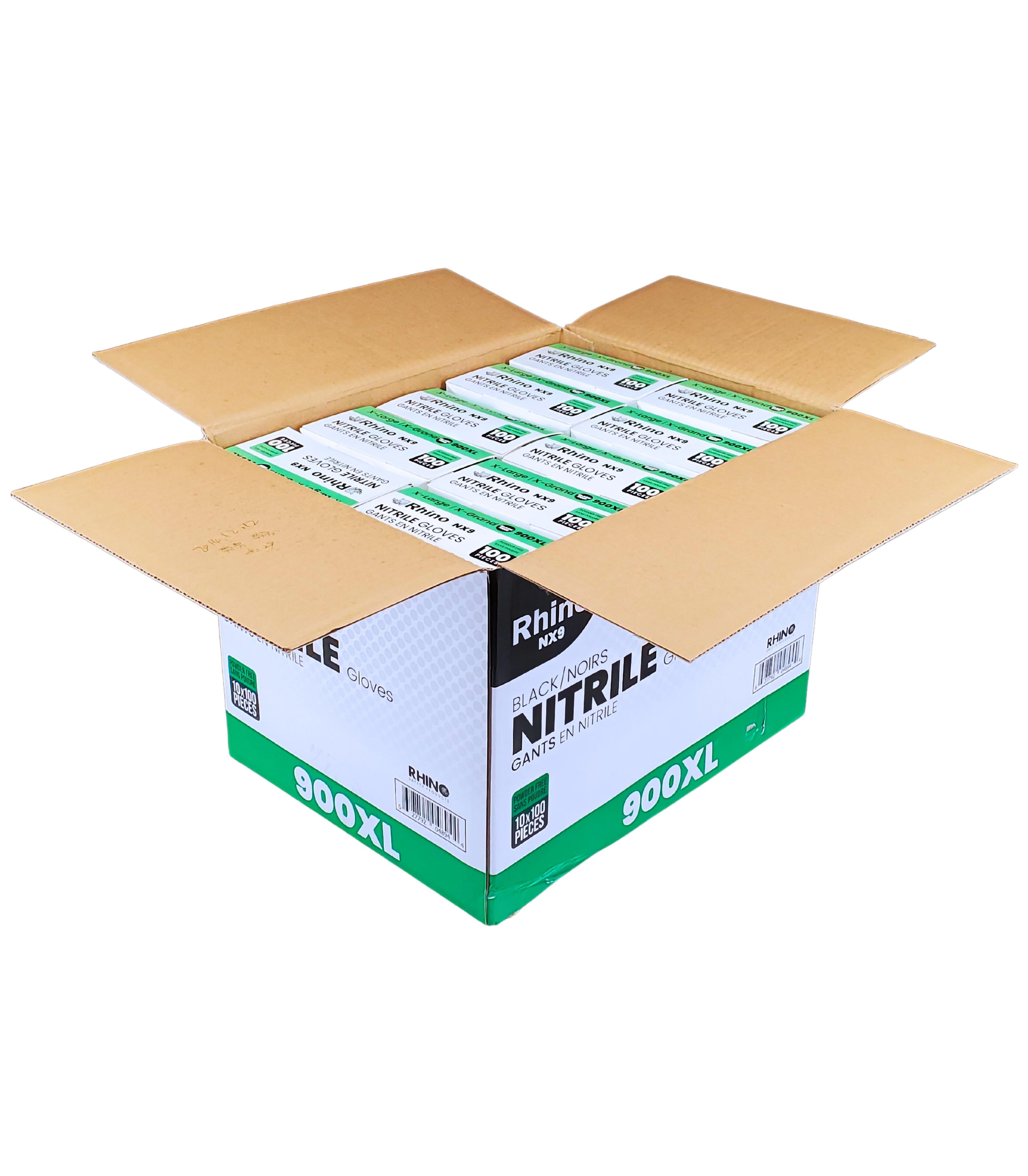 Extra Large Powder-Free Nitrile Gloves – 100-Pack – Black – Latex-Free – B2B Bulk Supply – Fast Shipping Canada