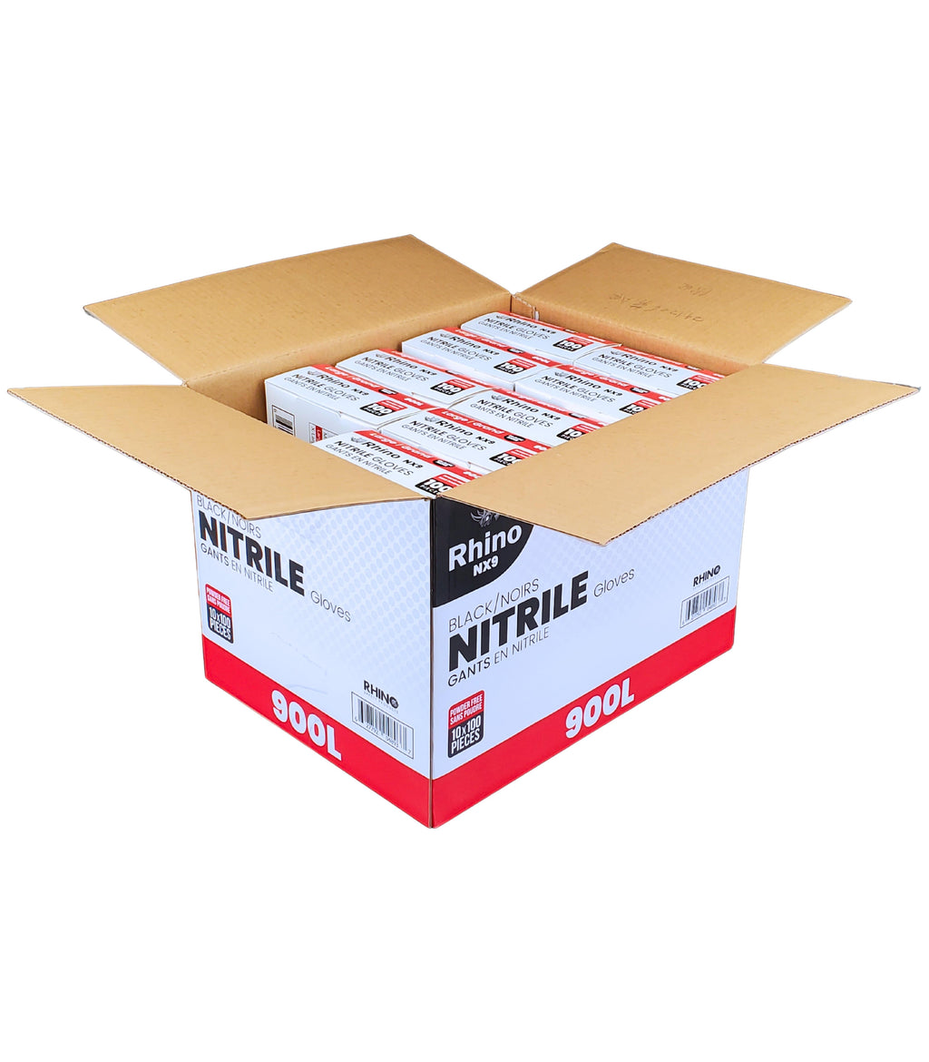 Large Powder-Free Nitrile Gloves – 100-Pack – Black – Latex-Free – B2B Bulk Supply – Fast Shipping Canada