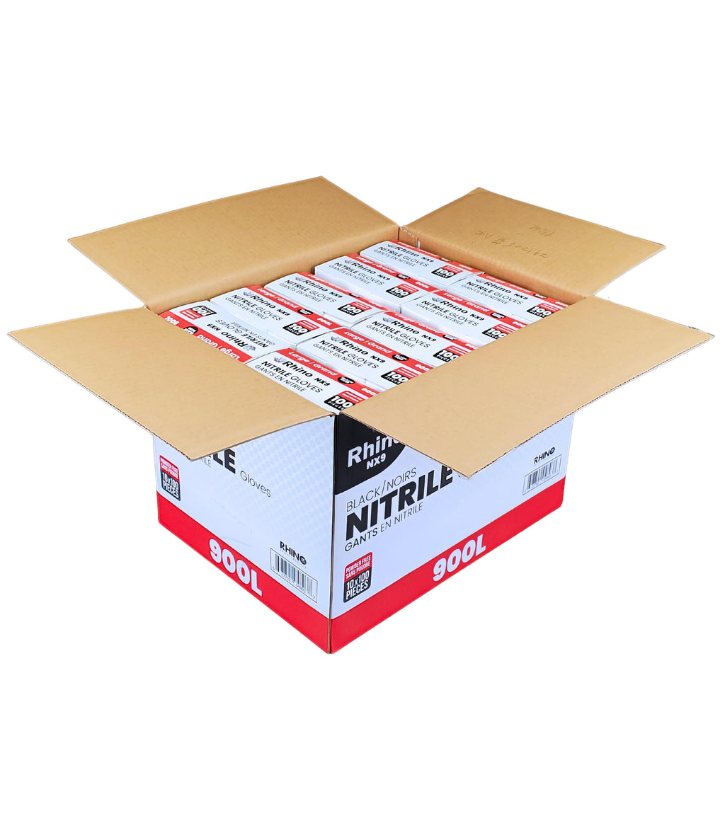 Large Powder-Free Nitrile Gloves – 100-Pack – Black – Latex-Free – B2B Bulk Supply – Fast Shipping Canada