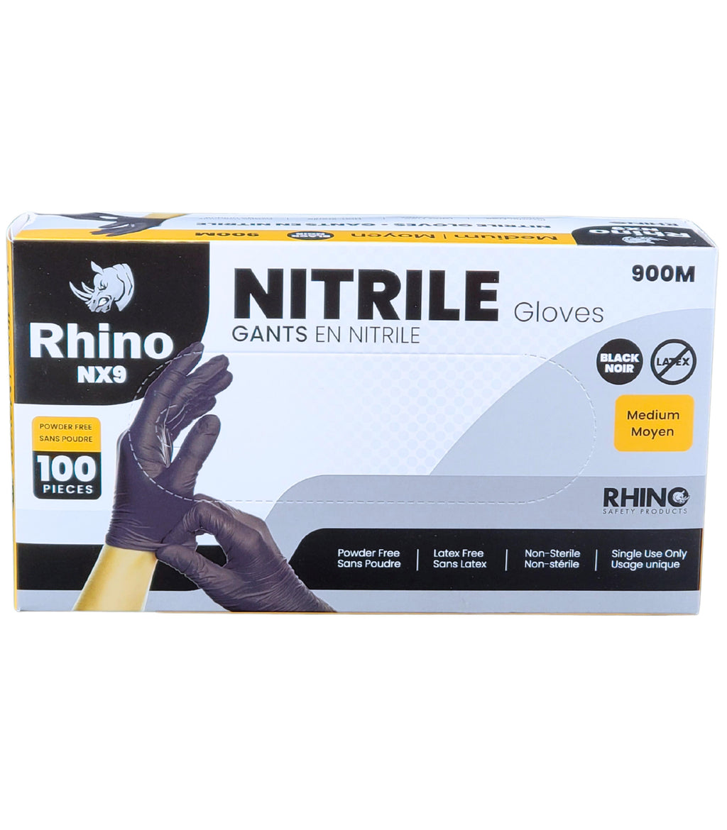 Medium Powder-Free Nitrile Gloves – 100-Pack – Black – Latex-Free – B2B Bulk Supply – Fast Shipping Canada
