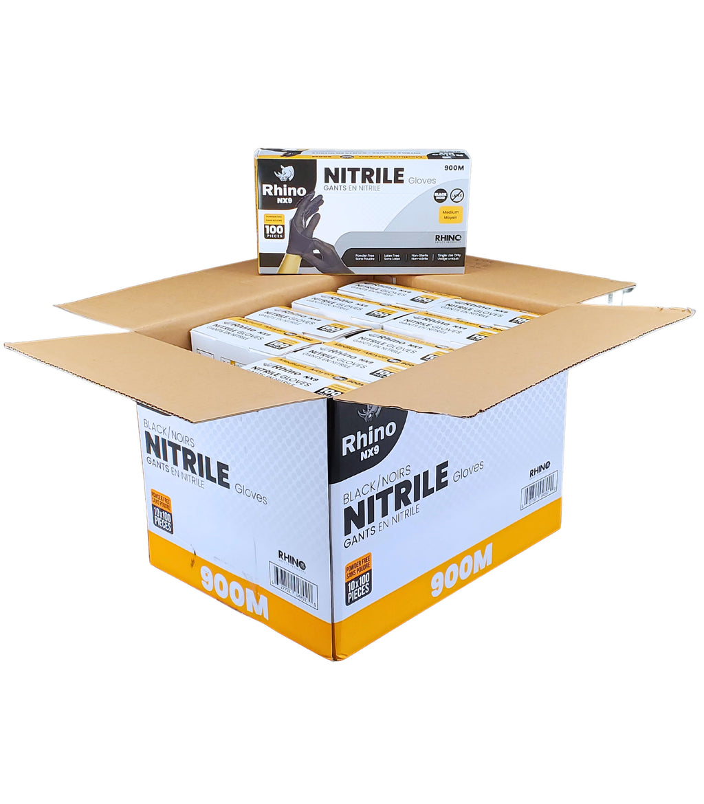 Medium Powder-Free Nitrile Gloves – 100-Pack – Black – Latex-Free – B2B Bulk Supply – Fast Shipping Canada