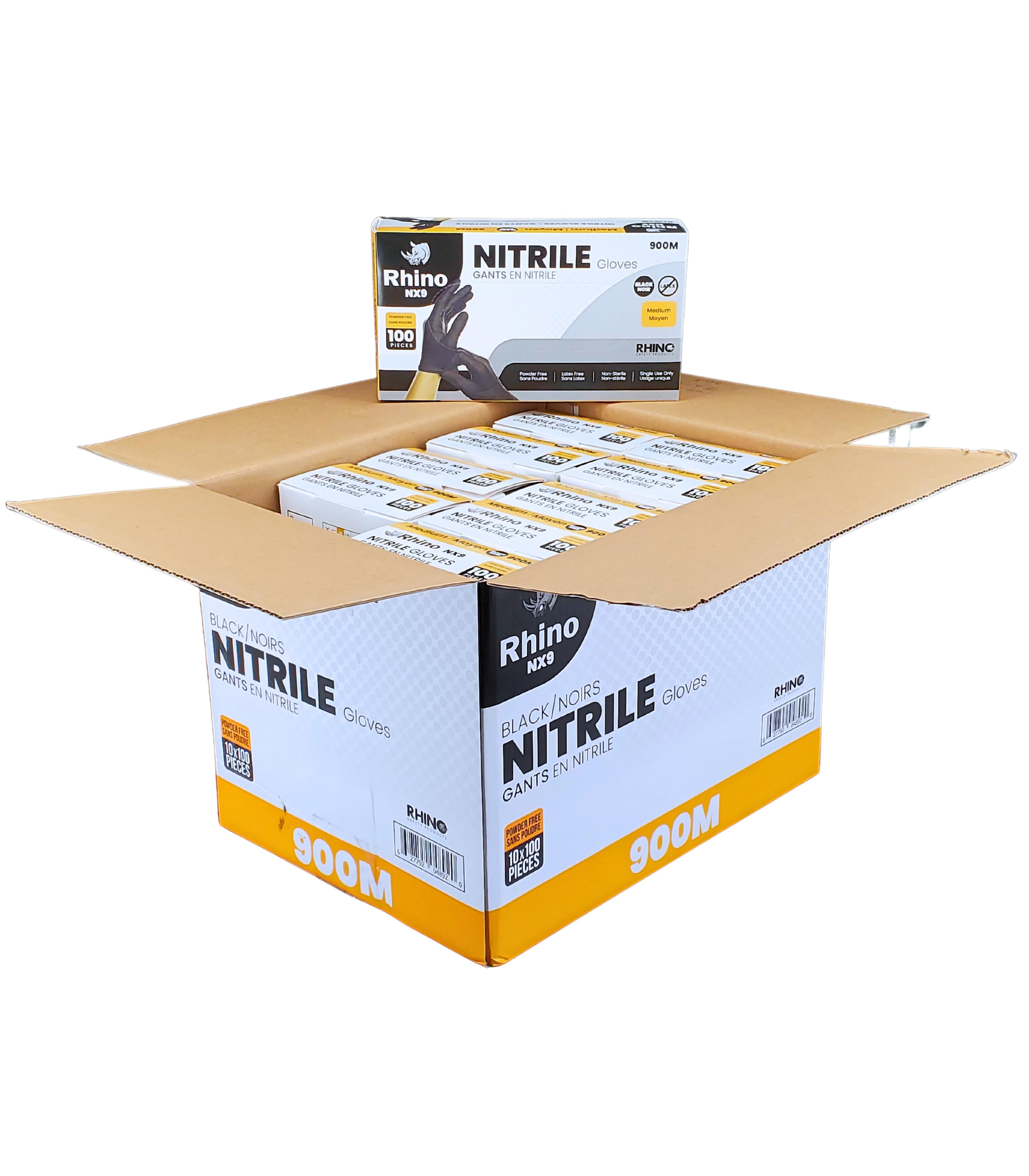 Medium Powder-Free Nitrile Gloves – 100-Pack – Black – Latex-Free – B2B Bulk Supply – Fast Shipping Canada