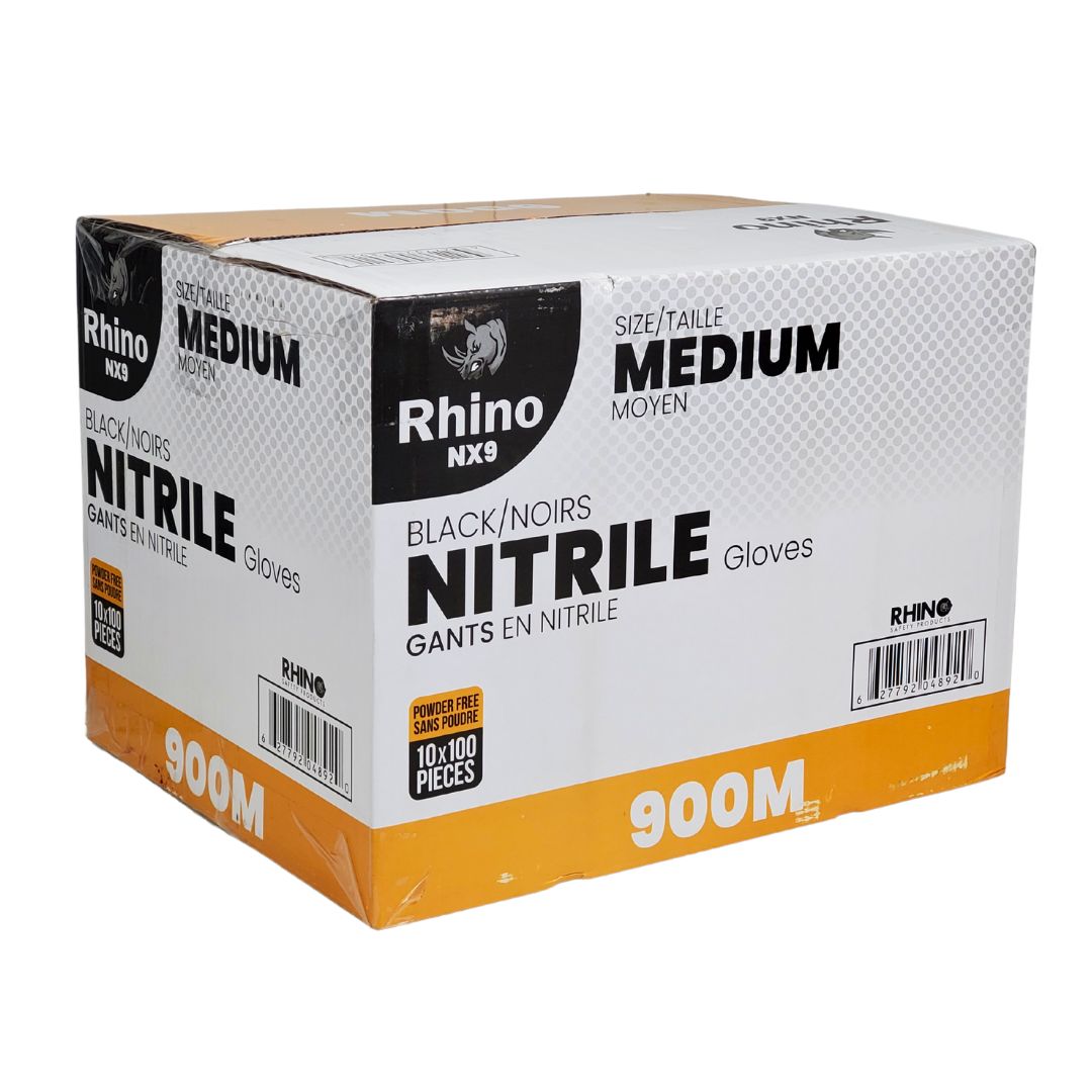 Medium Powder-Free Nitrile Gloves – 100-Pack – Black – Latex-Free – B2B Bulk Supply – Fast Shipping Canada